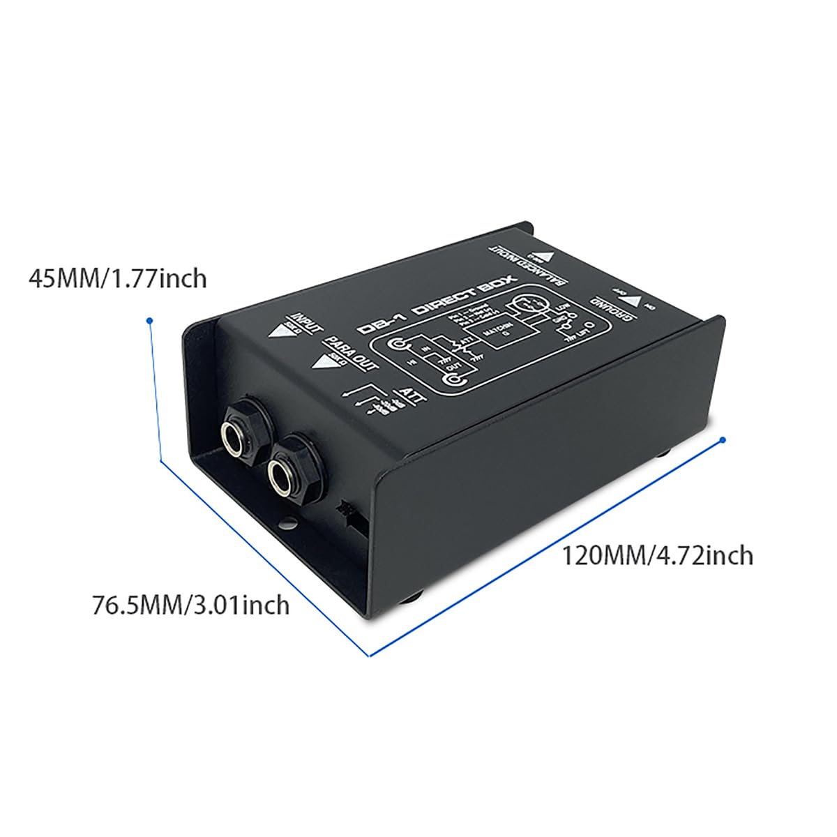 Sarini Convertidor de señal DI-Box pasivo de un Solo Canal Profesional con interfaces XLR y TRS para presentaciones en Vivo con Guitarra eléctrica y bajo