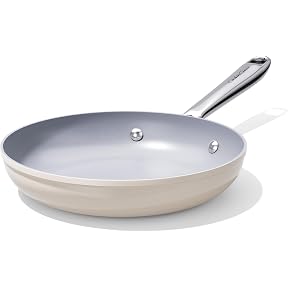 Caraway Nonstick Ceramic Frying Pan (2.7 qt, 10.5") - Non Toxic, PTFE & PFOA Free - Oven Safe & Compatible with All Stovetops (Gas, Electric & Induction) - Perracotta