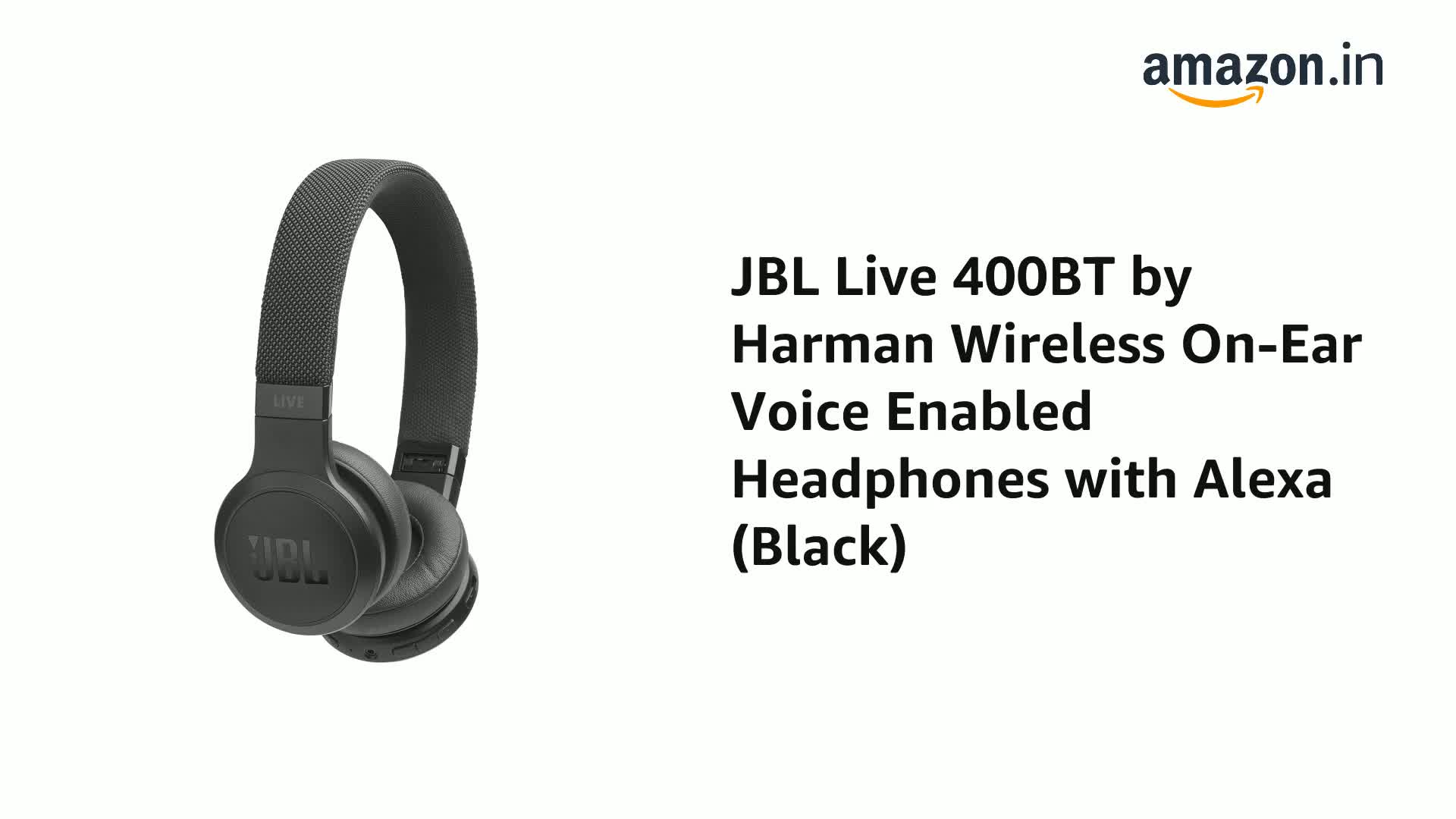JBL Live 400BT by Harman Wireless On-Ear Voice Enabled Headphones with  Alexa (Black) : Amazon.in: Electronics
