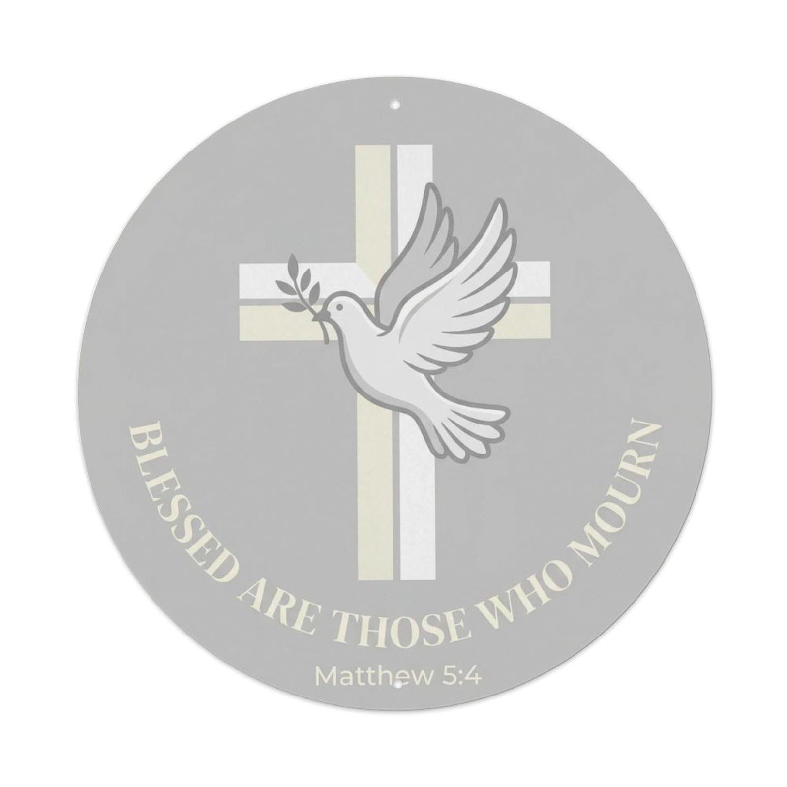 Sunburst Cross Blessing Medallion Multilingual Verse Metal Tin Sign Plaque Wall Decor for Cafe, Man Cave, Club Bar, Office, Home Garden Round Metal Poster 8x8Inch