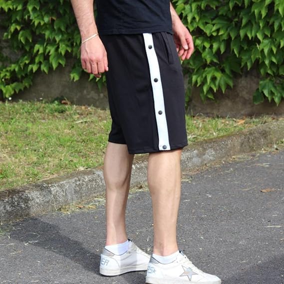 Tear Away Shorts for Men Post Surgery Adaptive Clothing Wide Leg Snap Loose Fit Shorts - Image 3