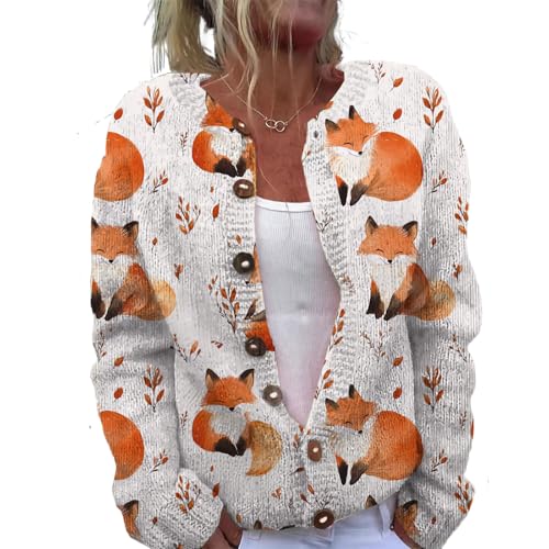 Womens Plus Size Cardigan Sweater Chunky Button Lightweight Casual Long Sleeve Winter Fall Sweater Tops