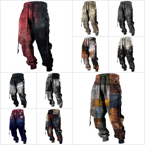 Retro Renaissance Mens Joggers Spring Fall Stylish Drawstring Waist Pants Cool Cargo Sweatpants with Pockets3