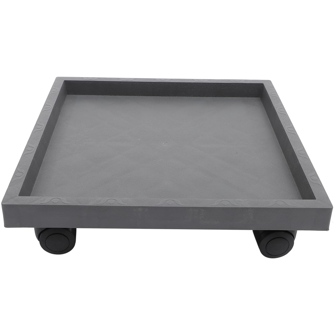 Support carré pour plantes 40cm en métal robuste avec roulettes bloqueuses