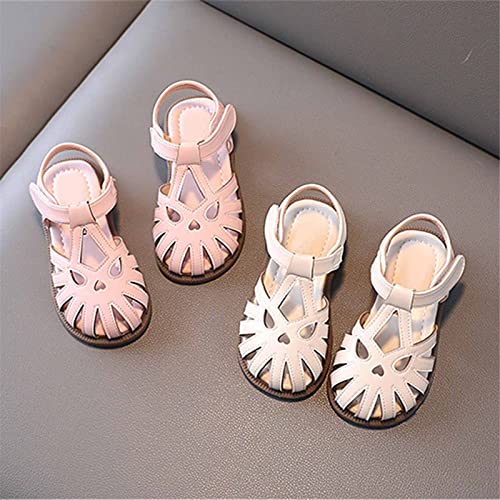 Girls Sandals Half Open Toe Mesh Design Sandals Flat Sandals Summer Dress Shoes for Toddler Little Child Baby Boy Shoes (Pink, 8 Toddler)3