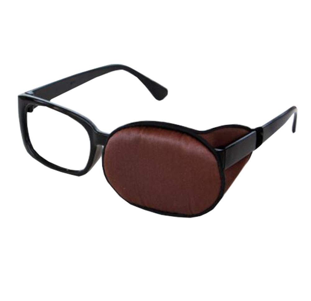 Kid/Adult Visual Acuity Recovery Silk Eye Mask Training Amblyopia Strabismus Corrected Lazy Eye Patches for Glasses(Brown)