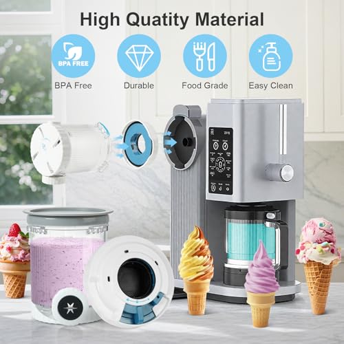 Image of Dispense Lid & Swirl Press Assembly for Ninja Creami NC701 Series - BPA-Free, Dishwasher Safe,Dispense Lid Fits Ninja Swirl Ice Cream & Soft Serve Makers
