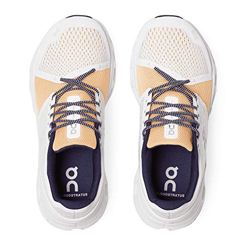 Image of ON Running Women's Cloudstratus Sneaker Shoe (White /Almond, Numeric 8)