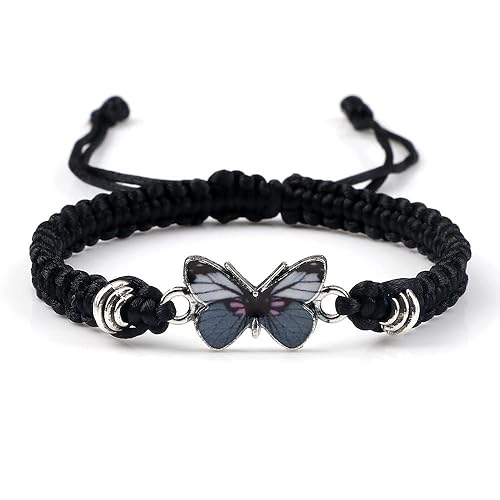 Fuqimanman2020 Colorful Butterfly Charm Bracelet String Handmade Woven Adjustable Braided