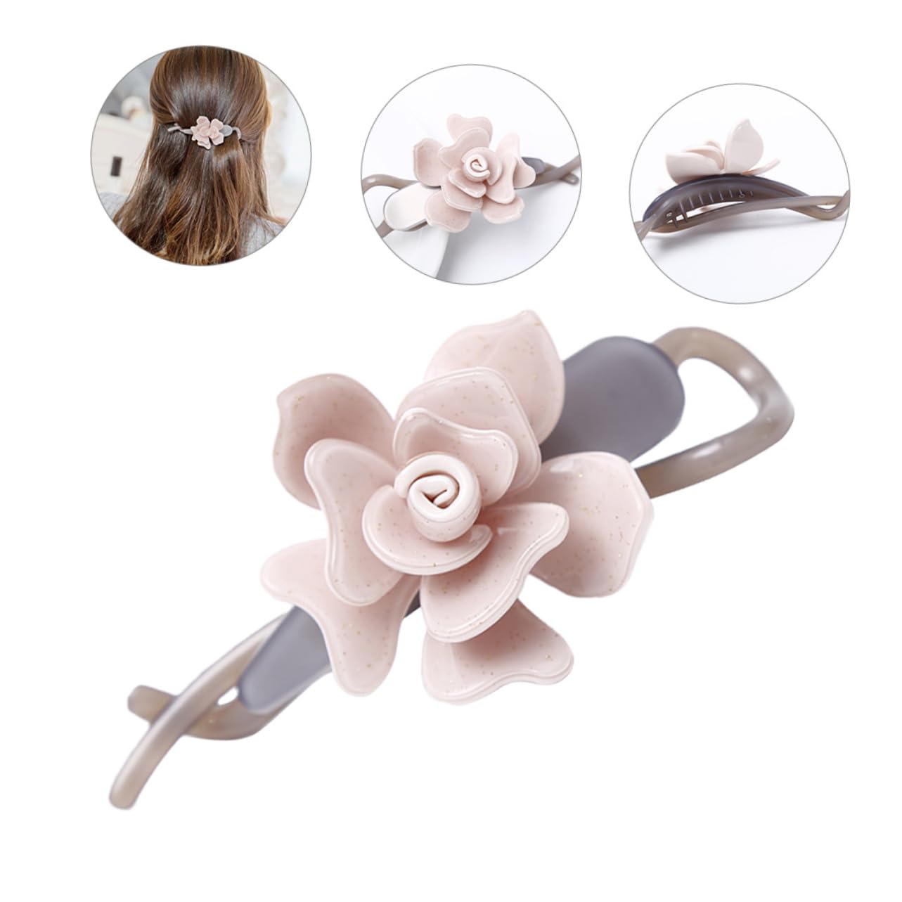 FRCOLOR 5pezzi Fermagli Per Fiore Clip Antiscivolo Per Acconciature Accessori Per Eleganti e Pratici Per Donne e Ragazze Per Ogni Occasione Leggeri e Resistente