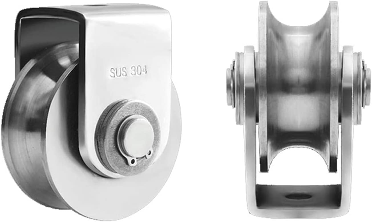LQHZ Pulley 1pcs 2 Inch Roller Wheel Bearings U Groove Pulley Wheels Detachable Heavy Duty Grooved Wheel for Material Handling and Moving Workmanship, Rust-Proof, Reliable and Durable : Industrial & Scientific