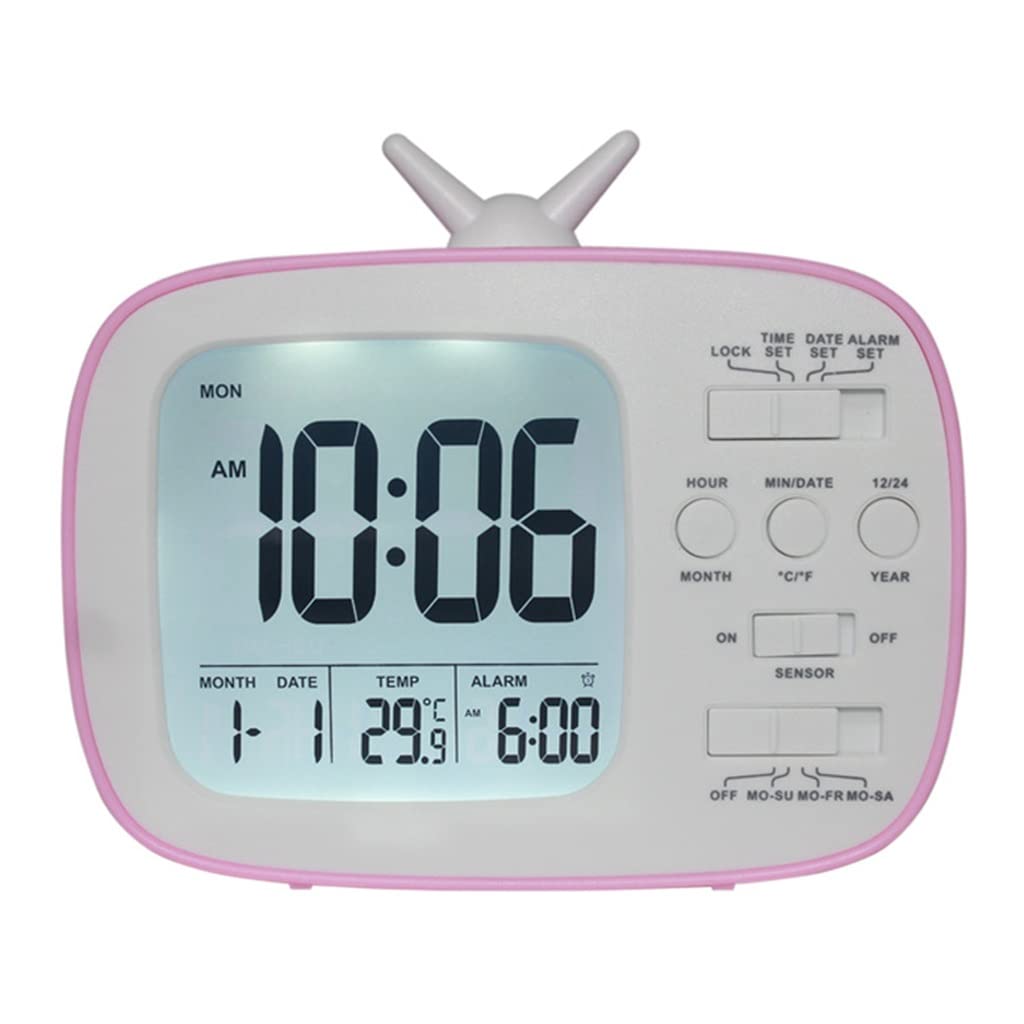 Retro TV Smart Ectronic Clock Bedside Alarm Clock Smart Photosensitive