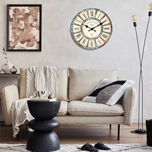 Wood wall clock for kitchen small wall clocks battery operated 12 inch rustic wall clock slient farmhouse clocks for walls no solid wood it is with mdf material  urban country home decor