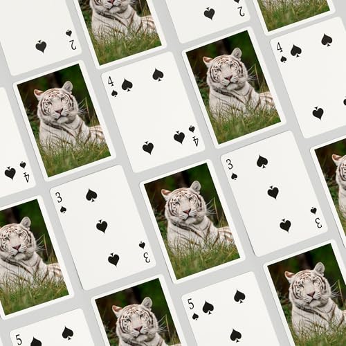 Baraja de cartas Póker White Tiger en caja de papel miniatura 4