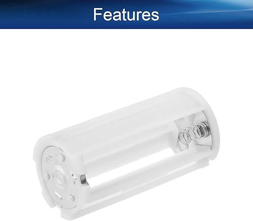 Miniatura 9 de Heyiarbeit 2 unids AA a D Tamaño Conexión Paralela Adaptadores de Batería Convertidor Casos Adaptador D Blanco