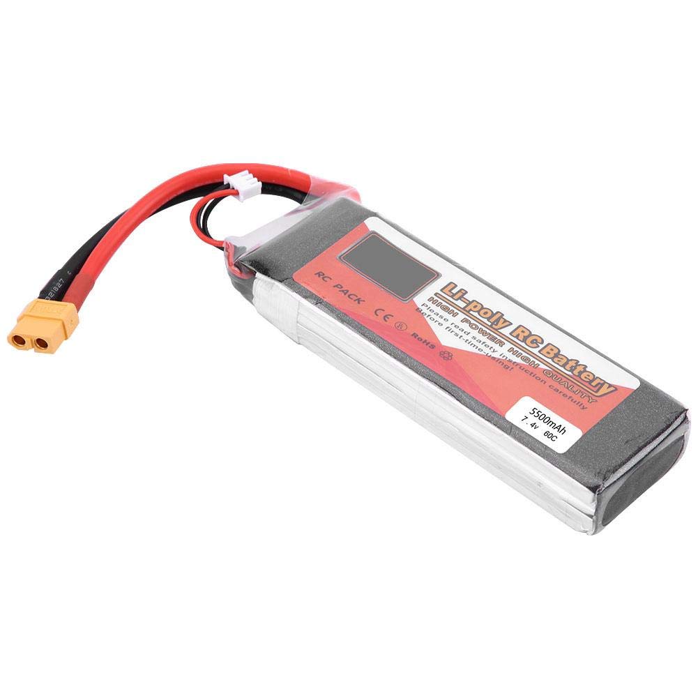 Batería LiPo, ZOP Power 2S 7.4V 6000mAh 5000mAh 4500mAh 5500mAh Batería LiPo Recargable con Enchufe XT60(5500mah)
