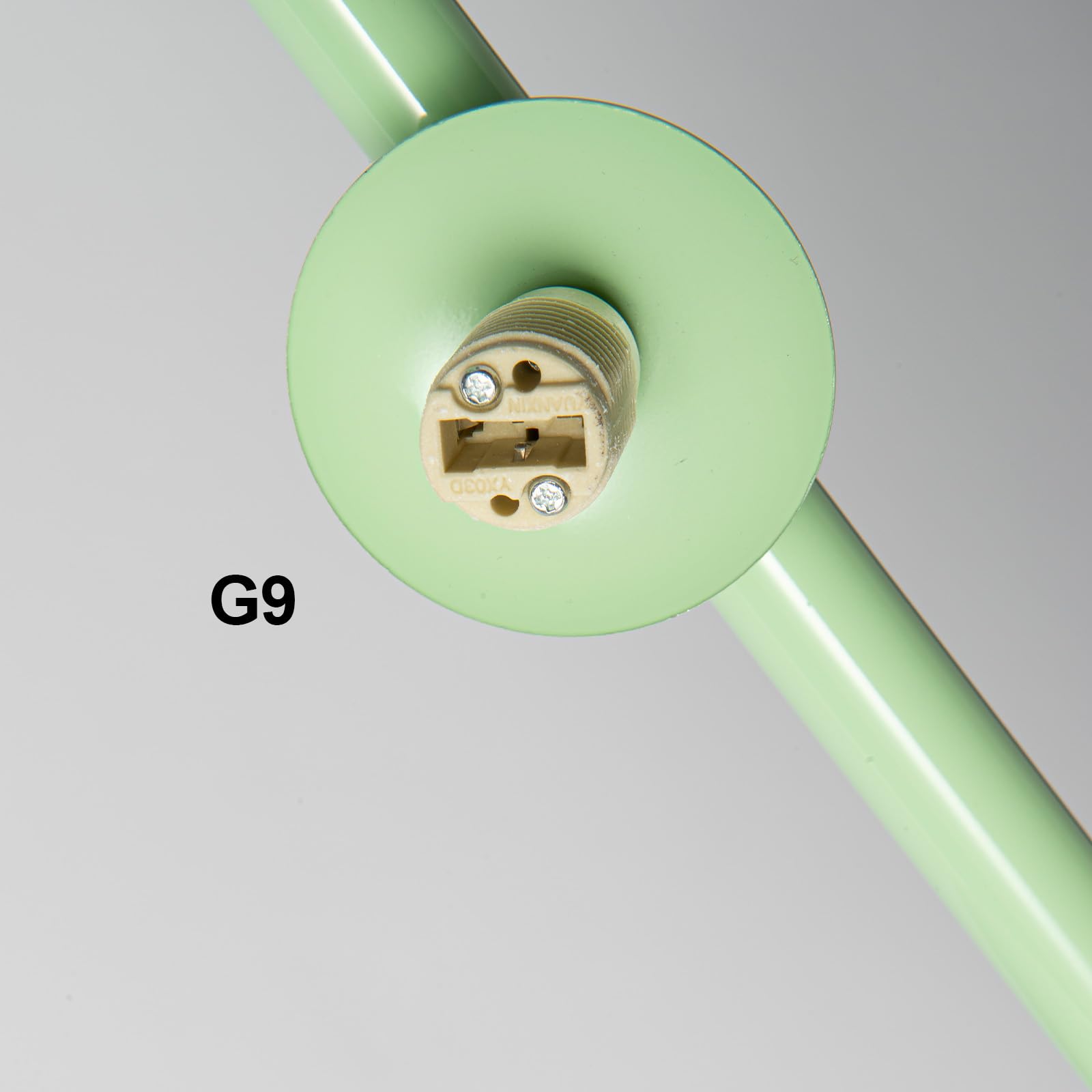 Alpinaluz Lampada da Terra Verde Moderna con 5 Sfere Luna 3D in ABS Stampate, Base in Ferro Robusta, 5 Portalampada G9 per Illuminazione Soffusa e Design Nordico Elegante per Soggiorno e Camera da