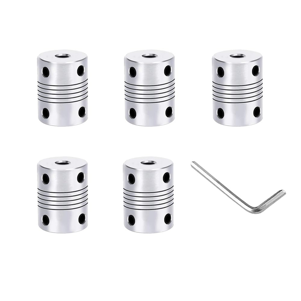 5PCS Aluminum Alloy Rigid Coupling - 5x8mm Shaft Size, For 3D Printer Stepper Motors, CNC Machines & Mechanical Transmission - View #2