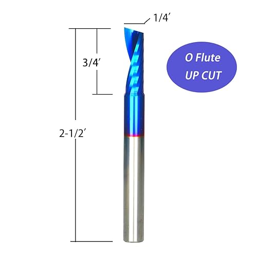 Miniatura 2 de BRO212B Broca de carburo sólido O de una sola flauta de corte de plástico Broca en espiral Fresa CNC Fresa de extremo NACO recubierta con diámetro