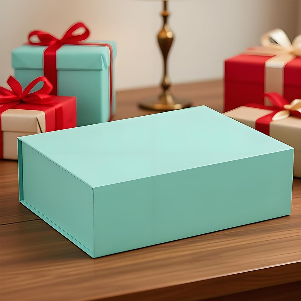 Scatola Regalo Verde 26X19x8 cm Con Coperchio A Chiusura Magnetica Confezione Da 6 Scatole Regalo Per Regali, Per Compleanno, Natale, Proposta Di Matrimonio, Festa Della Mamma