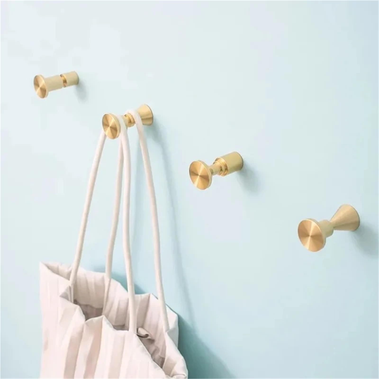 Messing Garderobenhaken Massive Messing goldene Lagerhaken Badezimmer Innen Küche Flur Wand Kleiderhaken Wandbehänge Reihenhaken Hardware(6905-Brass Coat Hook)