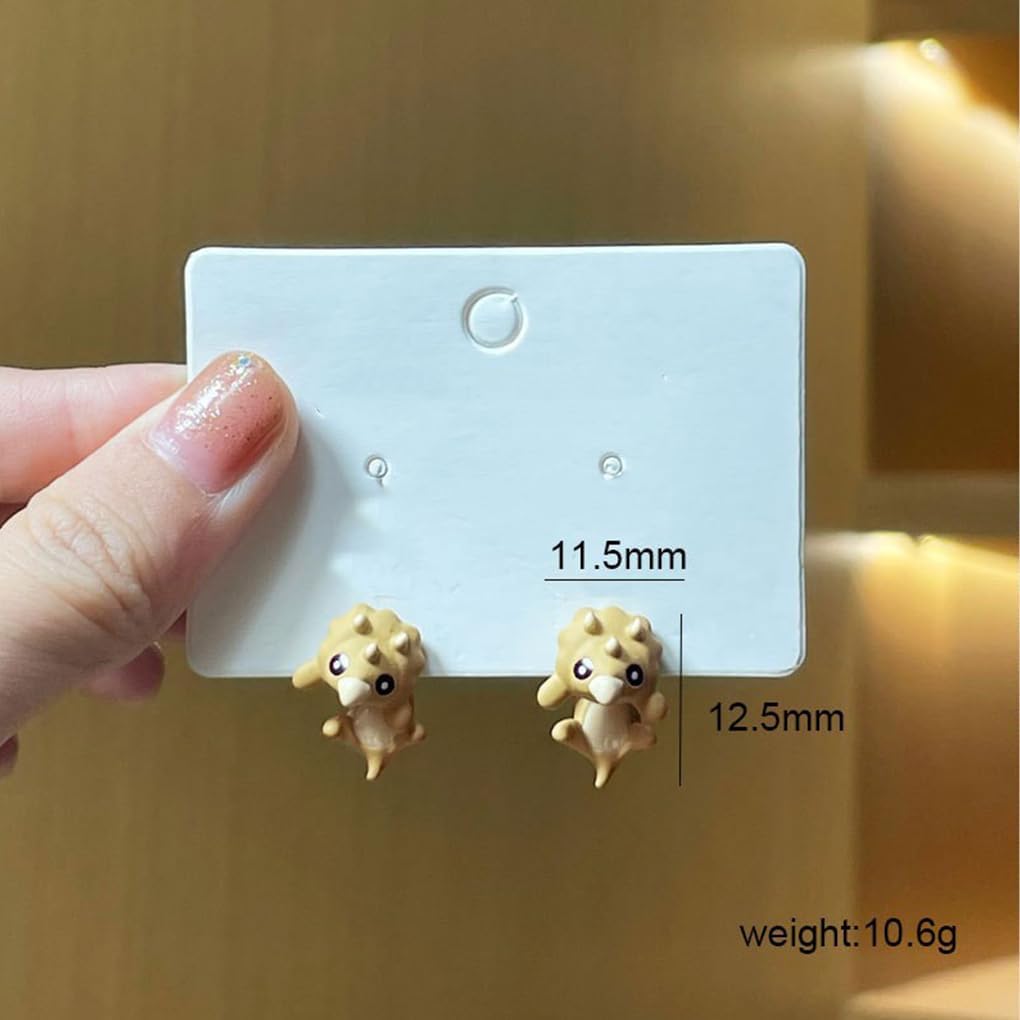 Cute Cartoon Dinosaur Bite Stud Earrings,Funny Small Animals Jacket Statement Earrings,Charming Green Halloween Personalized Earrings for Dinosaur Fans - Image 4