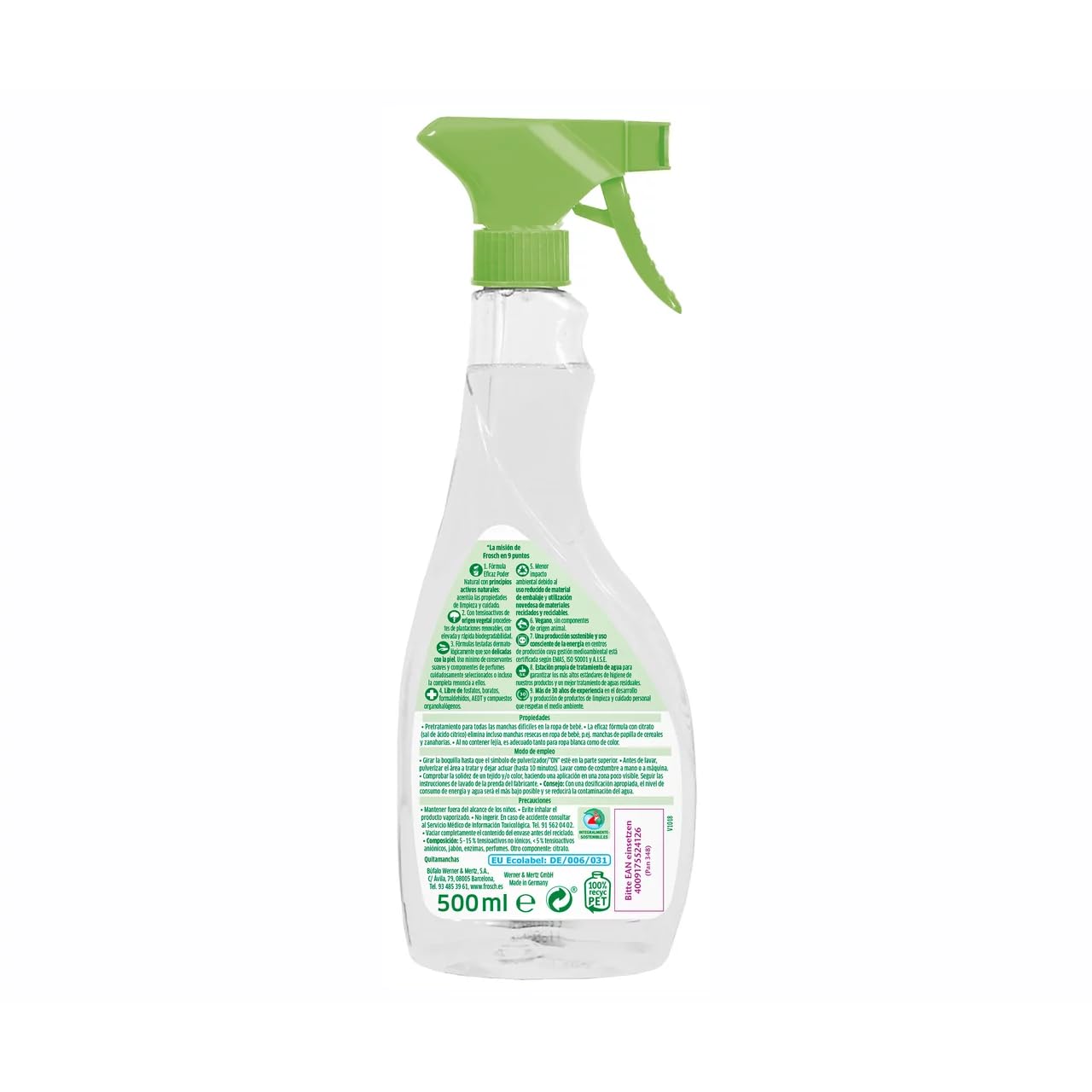 Limpiador de manchas especial para ropa de bebé, 500 ml, 4 unidades