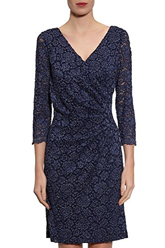 Gina Bacconi Metallic Stretch Lace Vestito Donna