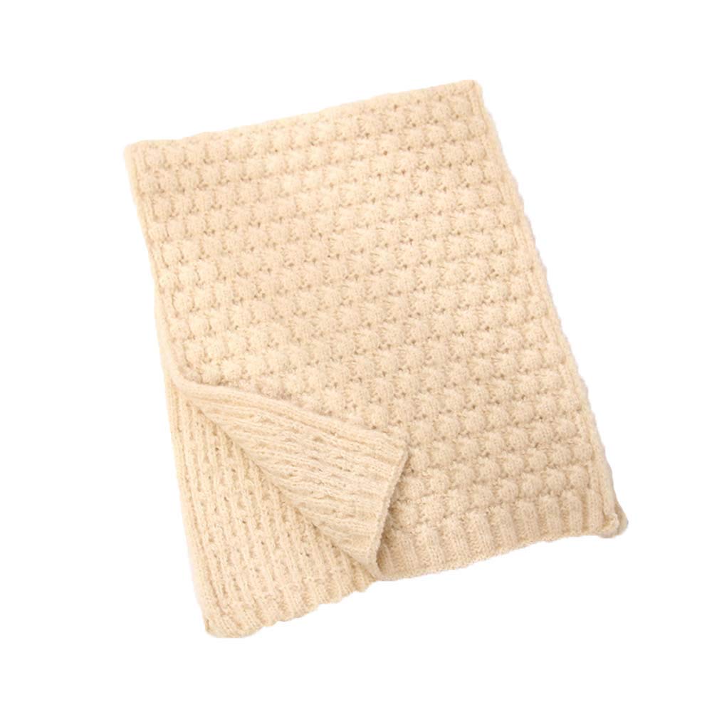 Écharpe d'hiver contre le froid grand châle écossais isolant beige pour femme