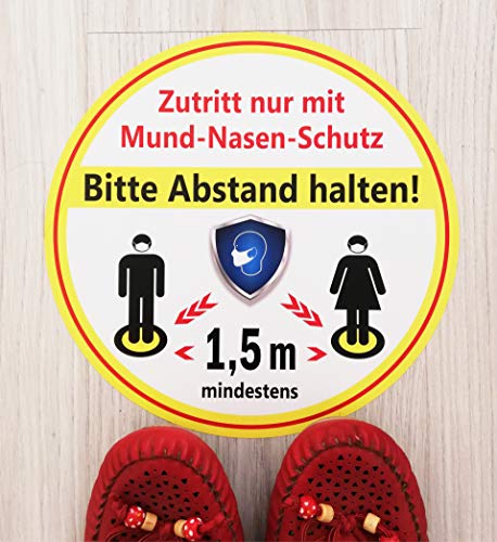 8 Stück Abstand Halten Aufkleber-24cm x 24cm rutschfesten Abstand halten Aufkleber fußboden-bemerkenswerten Aufkleber-bodenaufkleber Abstand halten für Unternehmen,Apotheken,Krankenhäuser - Image 7