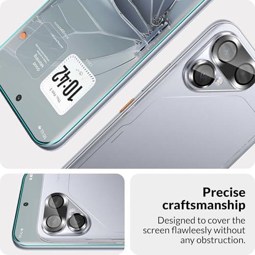 Image of FIRST MART Tempered Glass Camera Lens for Tecno Pova Curve 2 With Installation Kit | Militry-Grade Gorilla Screen Guard & Black Metal Camera Rings Lens Protector | Edge to Edge Coverage | Black