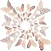 Bememo 72 Pieces 3D Butterfly Wall Decals Sticker Wall Decal Decor Art Decorative Sticker 3 Sizes for Room Home Nursery Classroom Offices Kids Girl Boy Bedroom Bathroom Living Room Decor (Rose Gold)