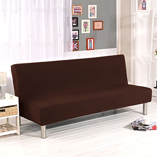 Mingpinhui Armless Sofa Covers Luxury Soft Furniture Stretch Fabric Sofa Bed No Armrest Sofa Slipcovers Couch Chair Cover(Brown Color) - Image 2