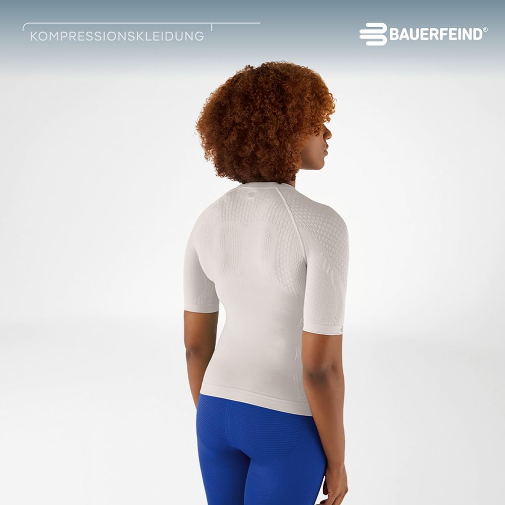 BAUERFEIND Kompressions-Shirt „Sports Compression Shirt Short Sleeve“, Kurzarm-Shirt für Damen, Für verbesserte Durchblutung der Torso- und Armmuskulatur, Polyamid/Elasthan