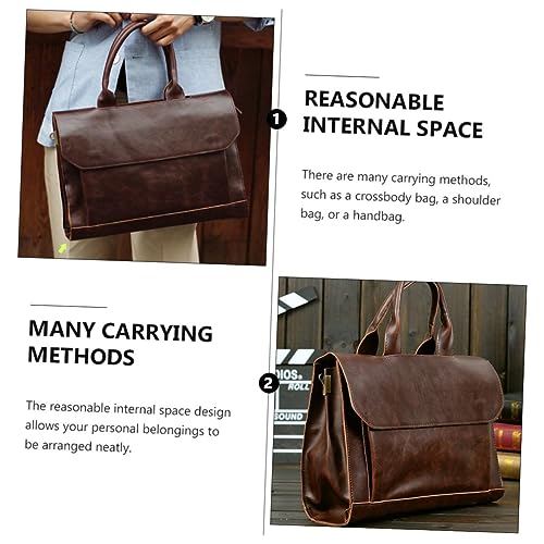 1pc Pu Leather Computer Bag Fashionable Business Handbag for Travel Versatile Sling Shoulder Design for Daily Use3