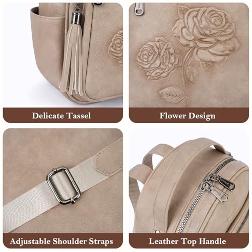 Image of Mini Backpack Purse for Women,Vegan Leather Small Backpack for Daily | Embossed Lightweight Water-Resistance Travel Mini Fashion Daypack Bag,Ladies Casual Backpack Purse Gift Choice for Women
