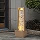 Teamson Home Garten Outdoor Brunnen Hoher Wasserfall mit warmen LED-Lichtern, Coastal Seashell Design, Robustes Polyresin, braunes Finish
