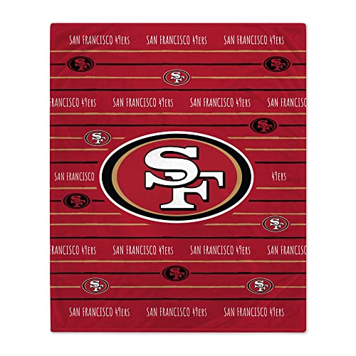 Pegasus Home Fashions San Francisco 49ers 60'' x 80'' Logo Stripe Flannel Fleece Blanket