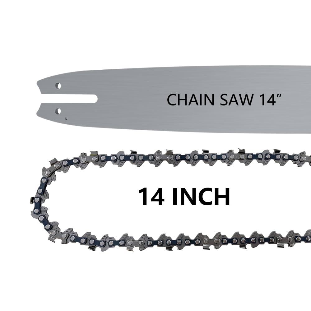 Barra per motosega da 35,6 cm e catena di ricambio per motosega, barra guida da 35,6 cm per Stihl MS170, MS 171, MS180, MS180C-BE, MS181, MSE141, MS200, MS200T, MS201T 50 D Link, calibro 3/8 .43