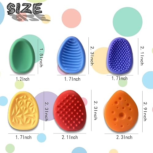 Miniatura 2 de 6 piezas de juguetes sensoriales de color aleatorio para niños, piedra de preocupación suave texturizada para niños autistas, juguetes para aliviar