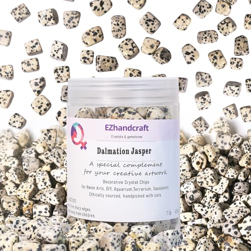 Image of Dalmatian Jasper Chips Bulk 1lb, 600+ Pieces, 0.4-0.9in Natural Stones