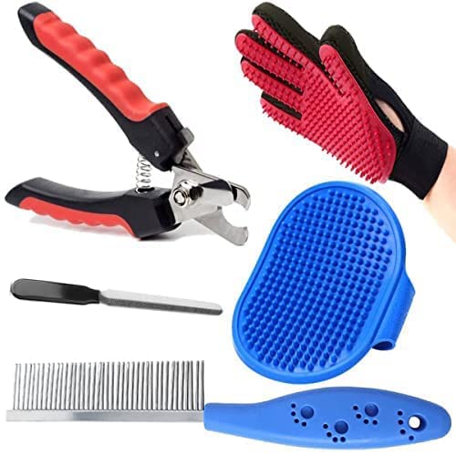 KittuPet Grooming Combo for Dog, Puppy, Cat and Kitten - Combo of 4 double side comb + slicker + brush + nail cutter (B0BN22MHDY) Amazon Price History, Amazon Price Tracker