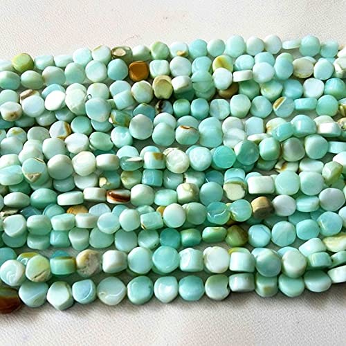 Perles en opale péruvienne bleue en forme de pièce de monnaie de 5 à 6,5 mm pour la création LKBEADS