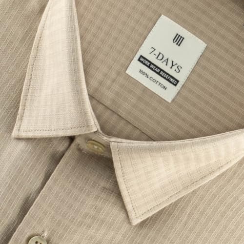 Image of 7-DAYS Premium Men's Formal Shirts - Cotton, Self-Design, Full Sleeve, Regular Fit, with Pocket, Stylish Office Shirts for Men