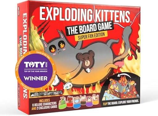 Exploding Kittens: Board Game - The Superfan Edition - The First Board Game - Action Packed Party Game - 2-6 Players Aged 7+ - Great For Adults, Teens, Collectors, Kids | Ya disponible en tu tienda friki favorita! En mundofriki.es!