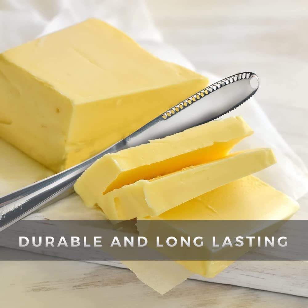 JDF Edelstahl Butterspachtel, Messer - 3 in 1 Küchenhelfer Käse-Buttermesser mit Loch Buttermesser Brotmarmeladenmesser Käse-Buttermesser (1)