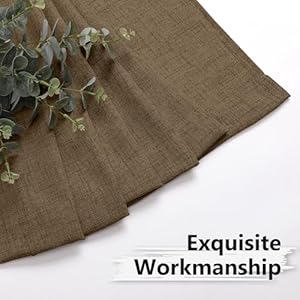 Tollpiz Linen Valance Bedroom Rod Pocket Semi Sheer Curtain Valances Burlap Light Filtering Thick Linen Valance Drape for Living Room, 54 x 16 inches Long, Brown, Set of 1 Panel Tollpiz Linen Valance Bedroom Rod Pocket Semi Sheer Curtain Valances Burlap Light Filtering Thick Linen Valance Drape for Living Room 54 x 16 inches Long Brown Set of 1 Panel