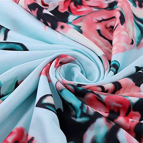 Girls Floral Maxi Dress, Flower Printed Short Sleeves Dress with Pockets Summer Long Holiday Dress4