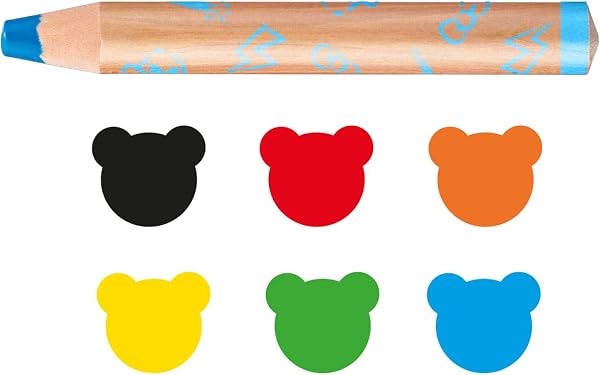 CARIOCA Baby Crayons 3in1, Pastelloni Colorati Super Lavabili per Bambini 3 in 1, Matite Colorate e Pastelli a Cera Acquerellabili, Colori Assortiti, 6 Pezzi - 2