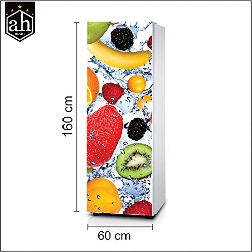 Image of Artistic Decor Vinyl Vegetable Fruits Designer Fridge Stickers, Multicolor, Pack of 1 (160cmx60cm)